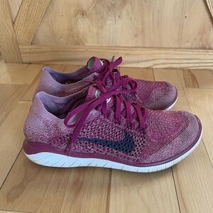 Nike Free RN Flyknit Magenta Runners (size 8)